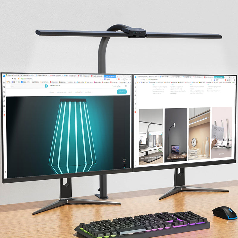 💡🔥 Dual Head LED Desk Lamp with USB Charger | 24W Ultra Bright⚡Remote Control🌟【Pro Study/Gaming Mode】Clamp & Gooseneck Adjustable - 10-Level Dimmable Office Lighting (Black) 💡🔥 Dual Head LED Desk Lamp with USB Charger | 24W Ultra Bright⚡Remote Control🌟【Pro Study/Gaming Mode】Clamp & Gooseneck Adjustable - 10-Level Dimmable Office Lighting (Black)
